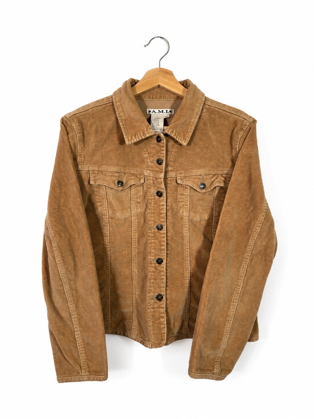AMI Corduroy Trucker Jacket Cotton Size M Shacket Fall Western VTG Casual Fall